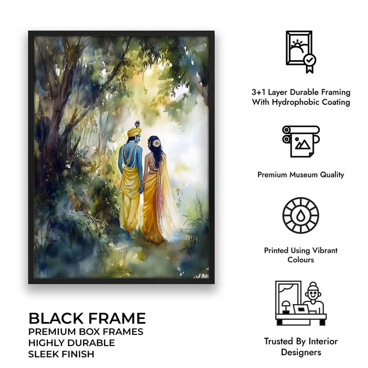 Radha & Krishna in Forest  - Vastu Painting