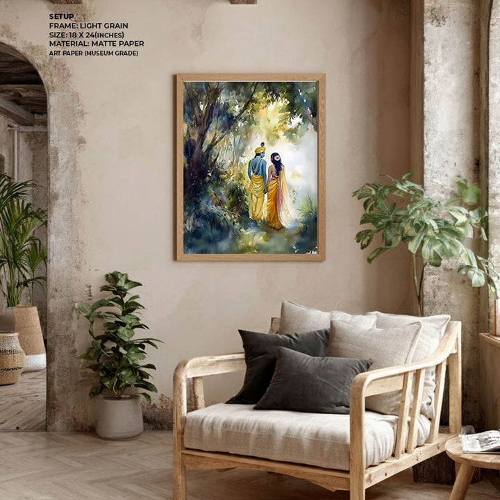 Radha & Krishna in Forest  - Vastu Painting
