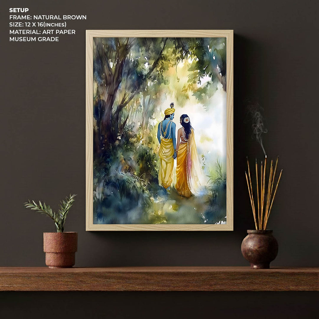 Radha & Krishna in Forest  - Vastu Painting