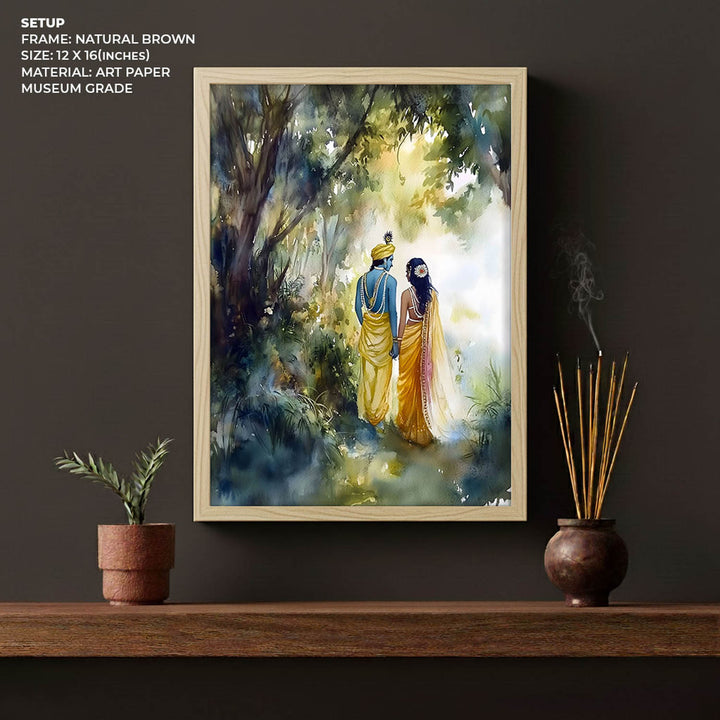 Radha & Krishna in Forest  - Vastu Painting