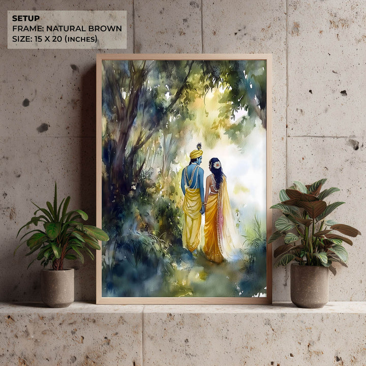 Radha & Krishna in Forest  - Vastu Painting