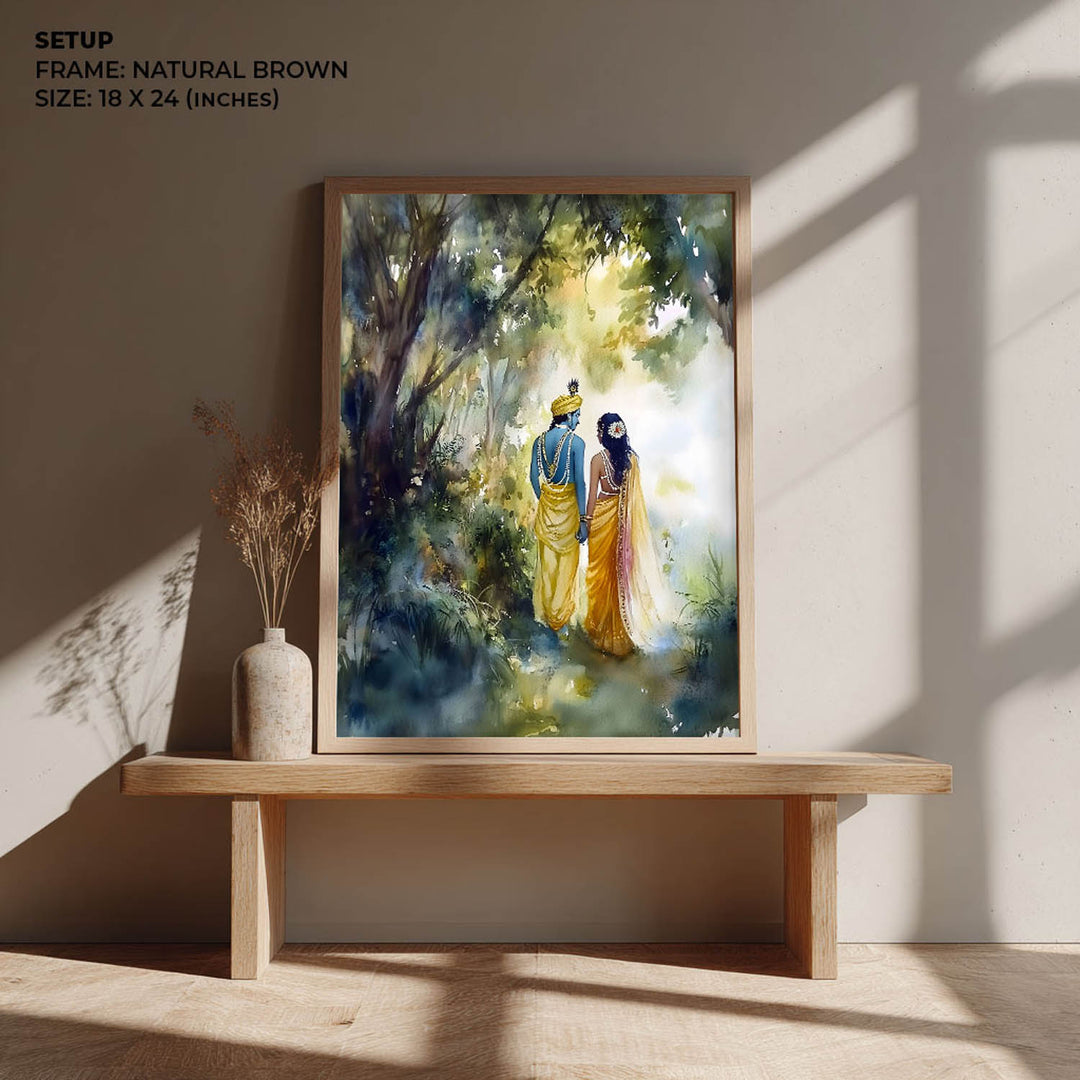 Radha & Krishna in Forest  - Vastu Painting