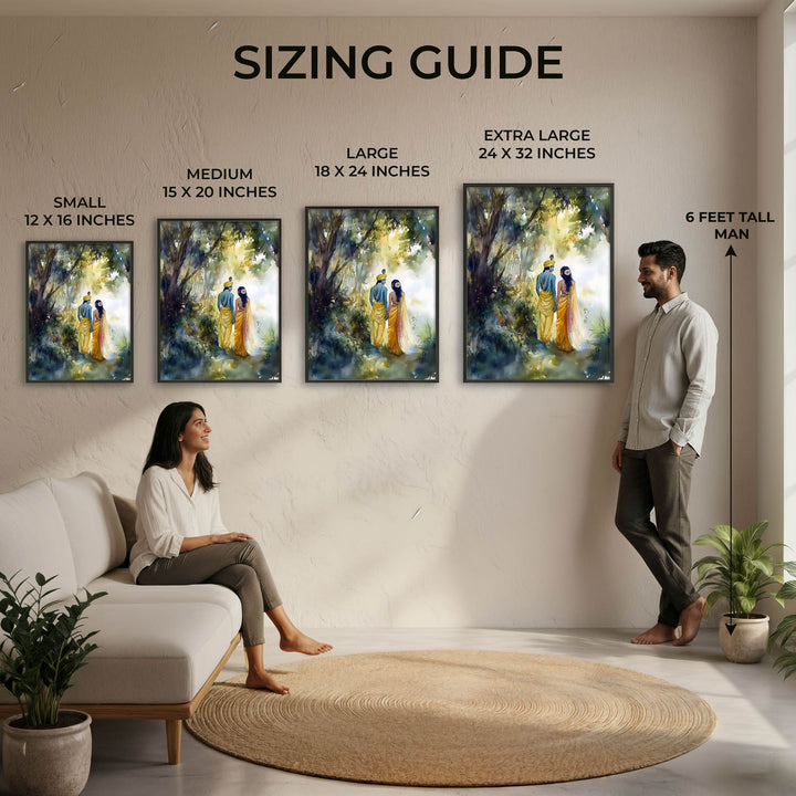 Radha & Krishna in Forest  - Vastu Painting