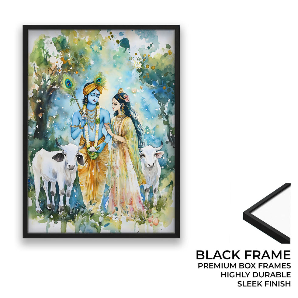 Radha & Krishna with Cows - Vastu Painting