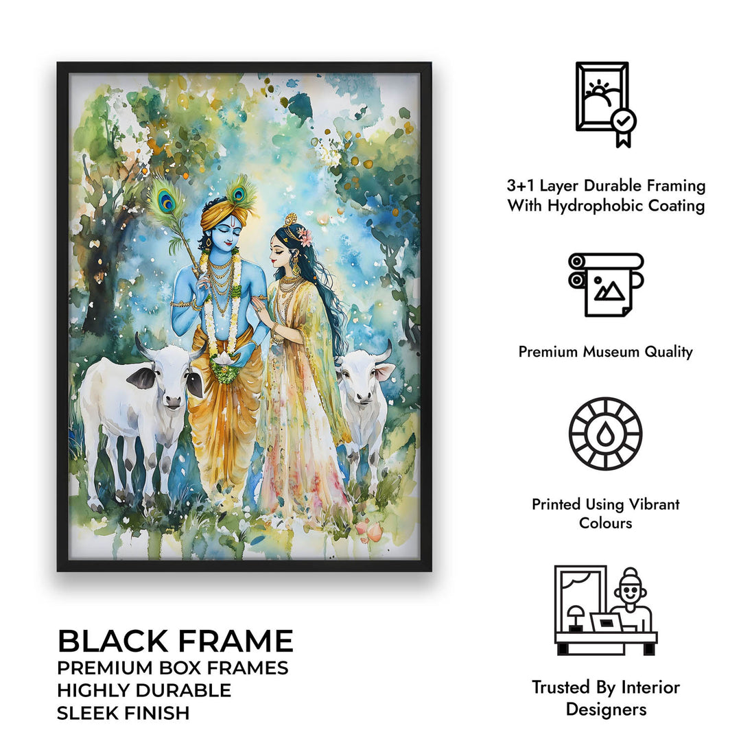 Radha & Krishna with Cows - Vastu Painting