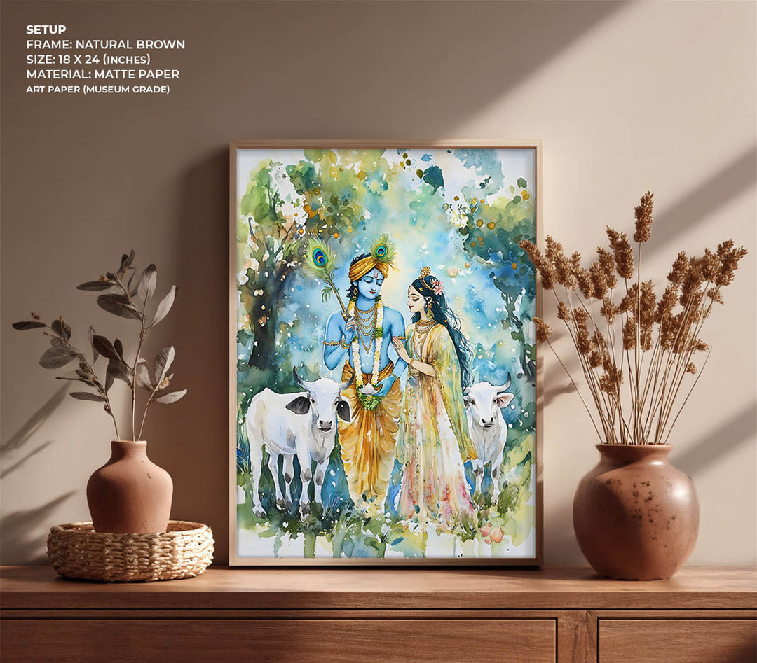 Radha & Krishna with Cows - Vastu Painting