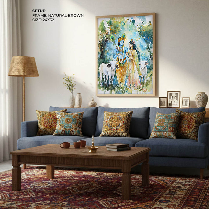 Radha & Krishna with Cows - Vastu Painting