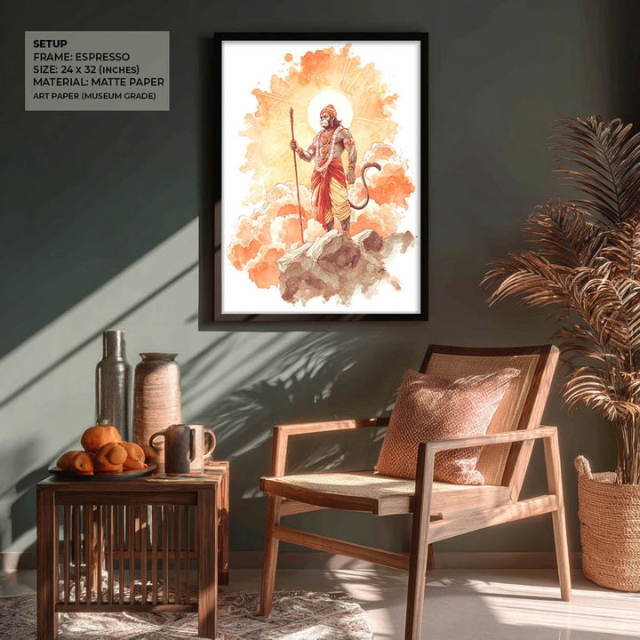 Radiant Hanuman Painting – Bajrangbali Wall Art