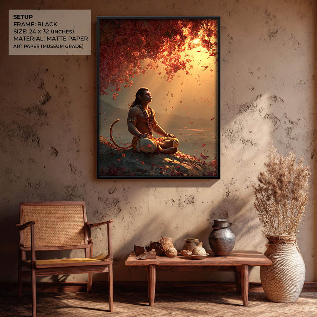 Sankat Mochan Hanuman Meditation Painting – Vastu Wall Art