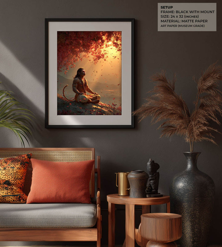 Sankat Mochan Hanuman Meditation Painting – Vastu Wall Art