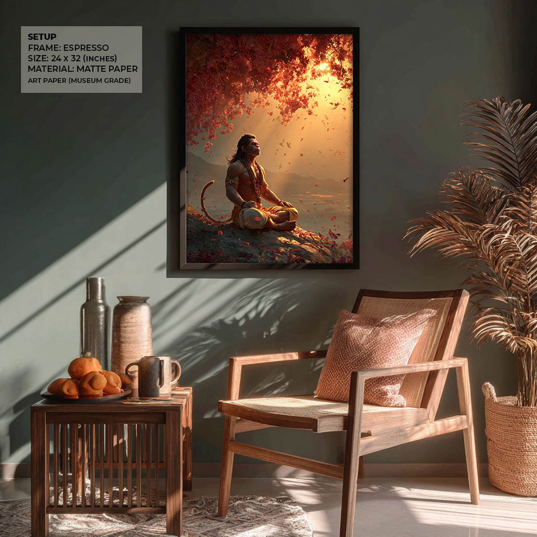 Sankat Mochan Hanuman Meditation Painting – Vastu Wall Art