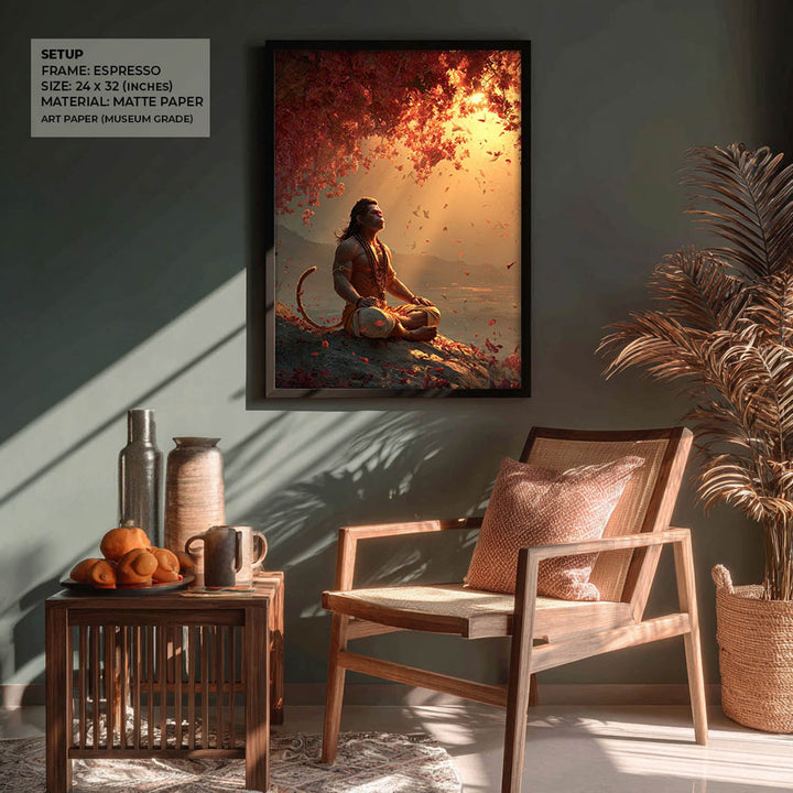 Sankat Mochan Hanuman Meditation Painting – Vastu Wall Art