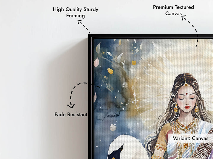 Saraswati Maa with Swan  - Vastu Painting