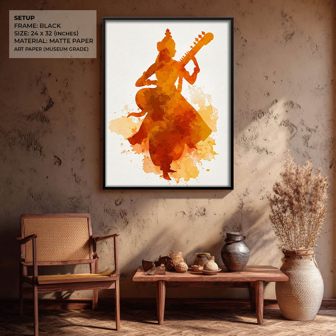 Saraswati Painting – Goddess of Knowledge Wall Art