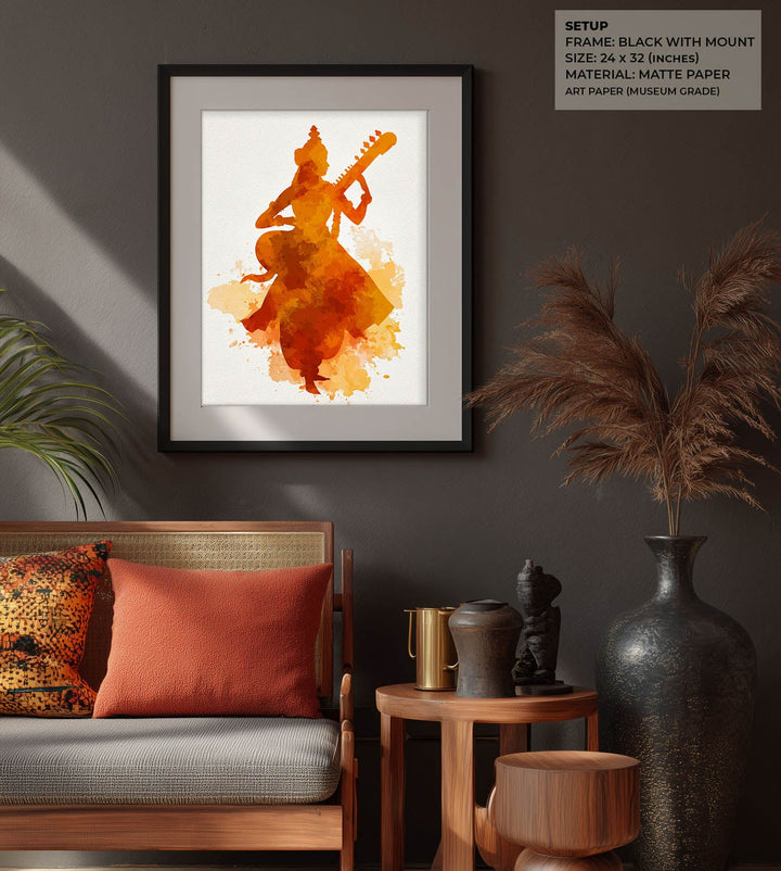 Saraswati Painting – Goddess of Knowledge Wall Art