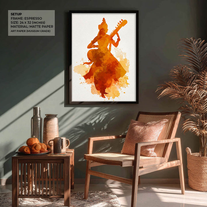 Saraswati Painting – Goddess of Knowledge Wall Art