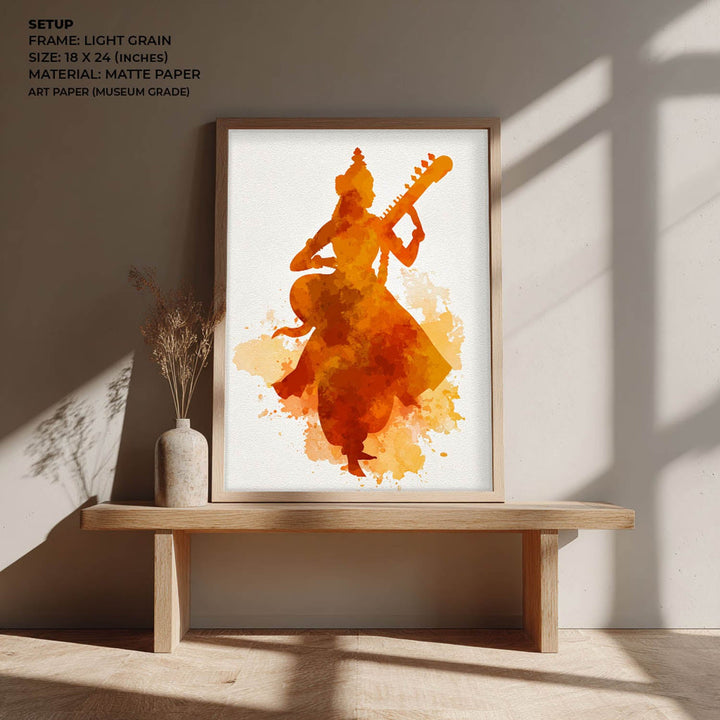 Saraswati Painting – Goddess of Knowledge Wall Art