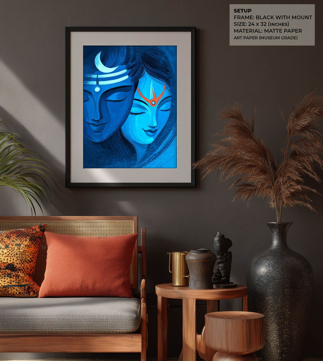 Shiva Parvati Ardhnarishwar - Vastu Painting