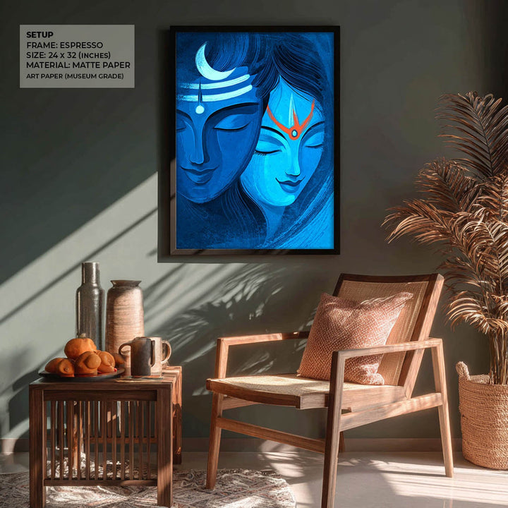 Shiva Parvati Ardhnarishwar - Vastu Painting