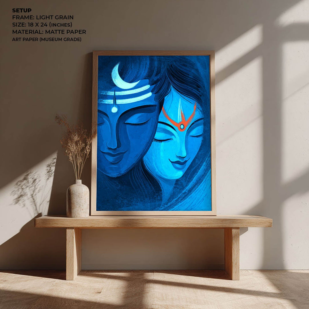 Shiva Parvati Ardhnarishwar - Vastu Painting
