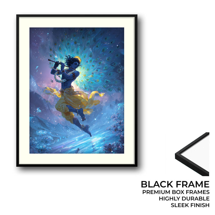 Celestial Krishna Painting – Flute Wall Art