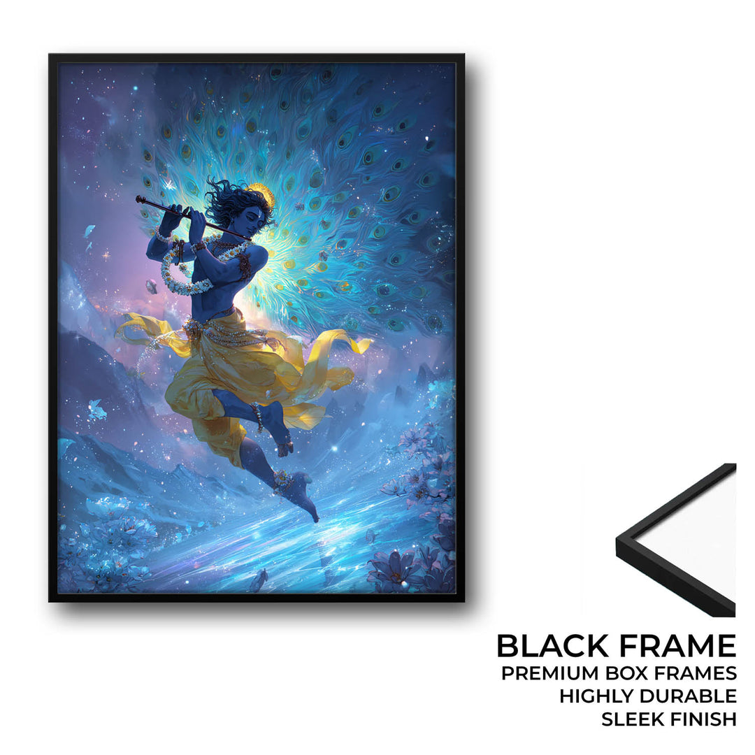Celestial Krishna Painting – Flute Wall Art