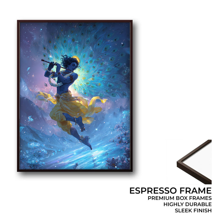 Celestial Krishna Painting – Flute Wall Art