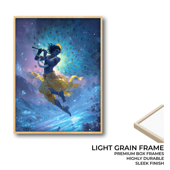 Celestial Krishna Painting – Flute Wall Art