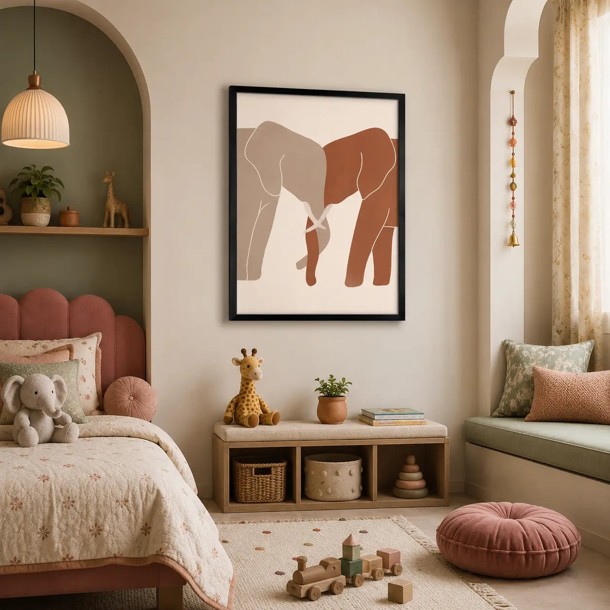 Elephant bond Art placed in Indian kids room