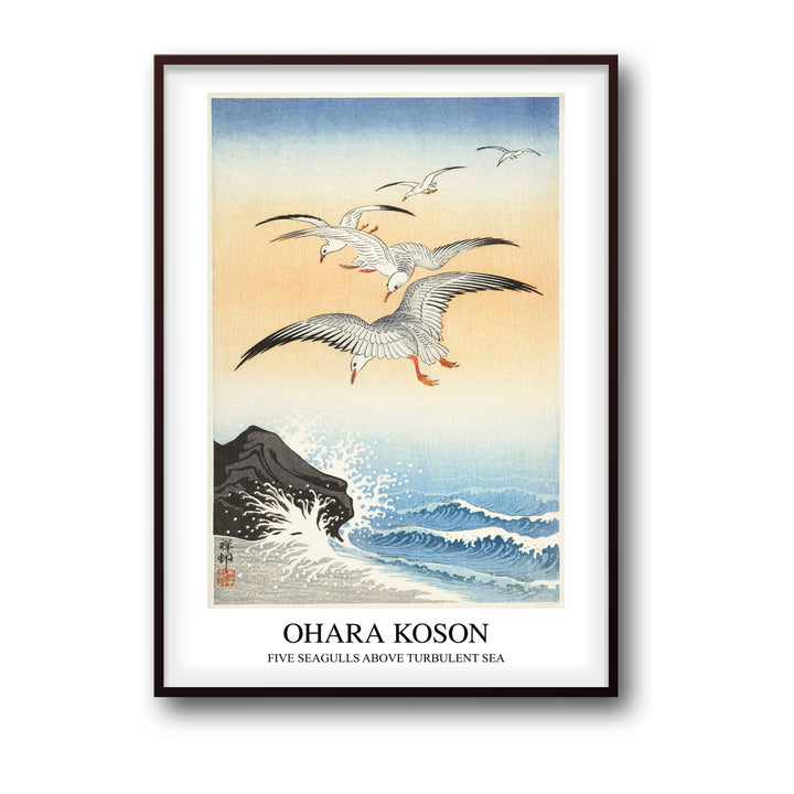 five-seagulls-above-turbulent-sea-ohara-koson