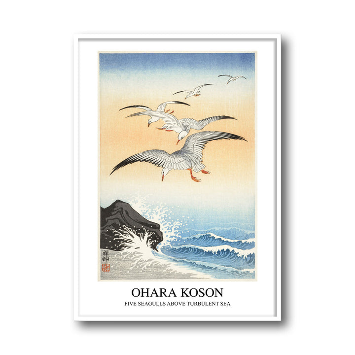 five-seagulls-above-turbulent-sea-ohara-koson