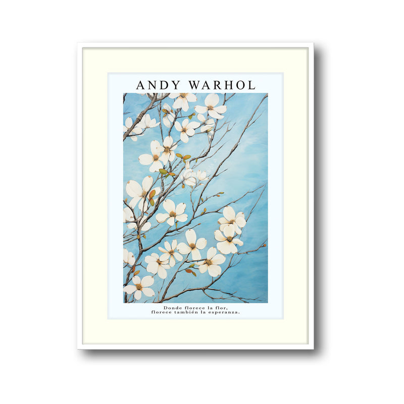 flowers-in-sky-andy-warhol art print - High-quality canvas print from Raremango