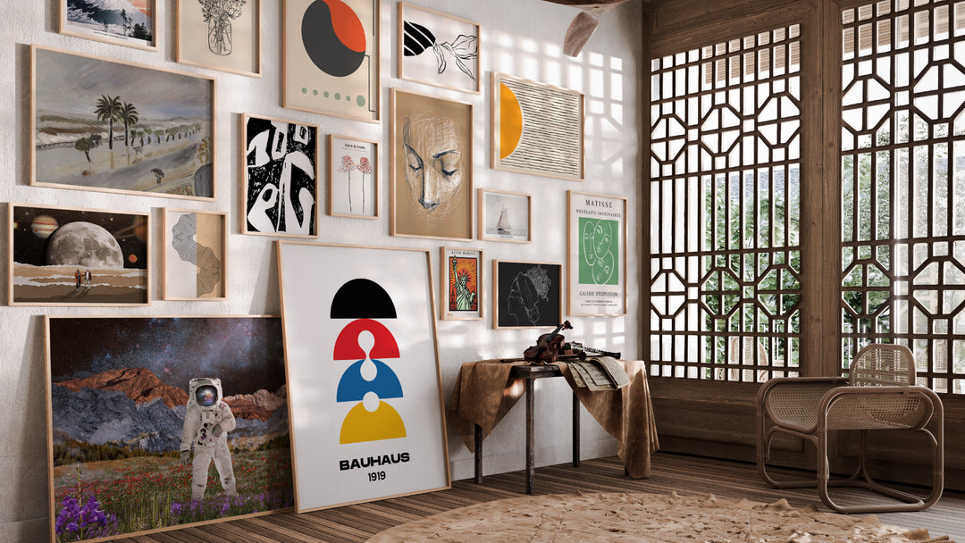 Gallery set of framed art prints