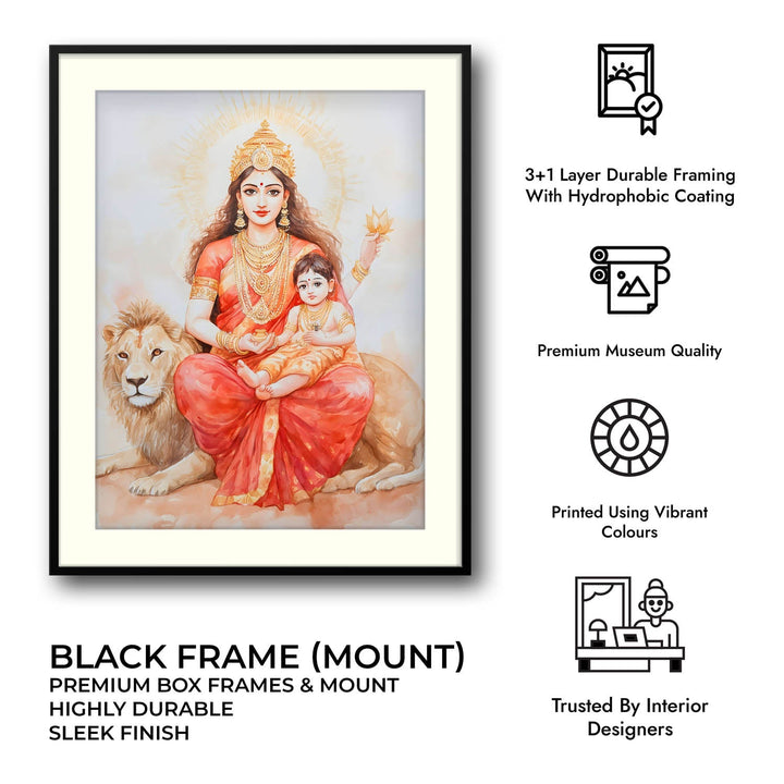 Maa Durga on Lion - Vastu Painting
