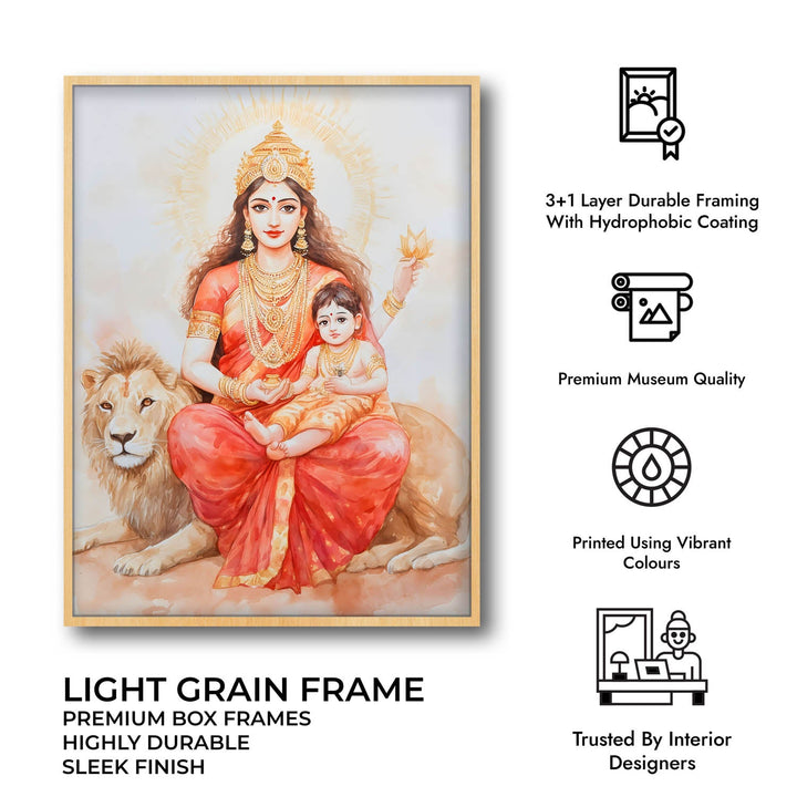Maa Durga on Lion - Vastu Painting