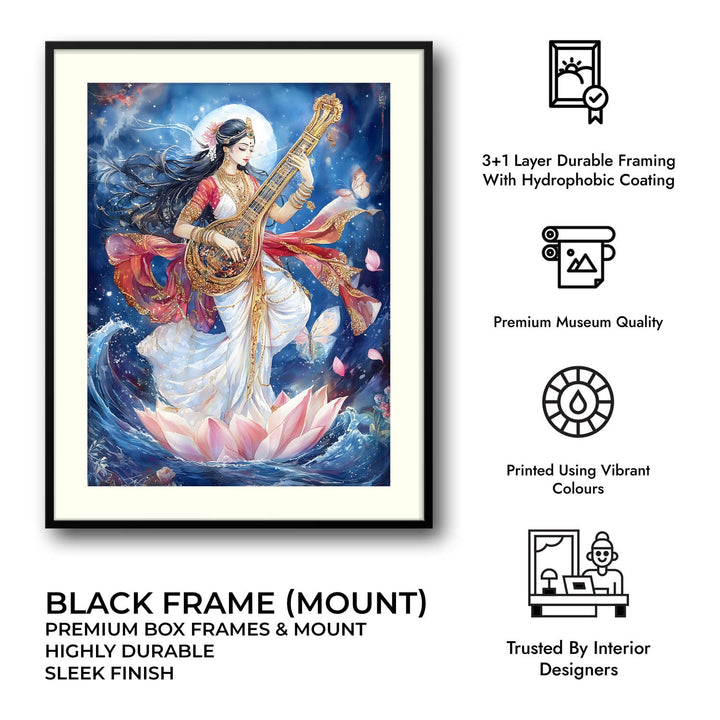 Goddess Saraswati Dancing - Vastu Painting