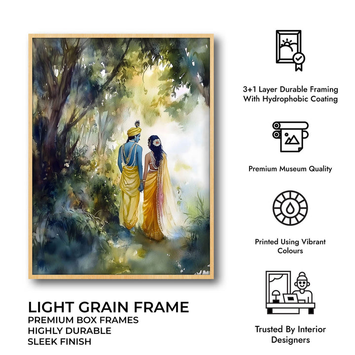 Radha & Krishna in Forest  - Vastu Painting
