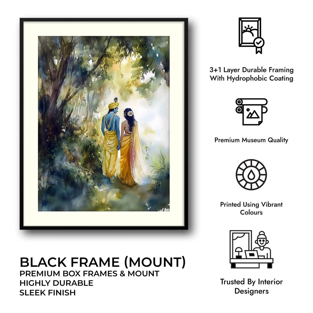 Radha & Krishna in Forest  - Vastu Painting