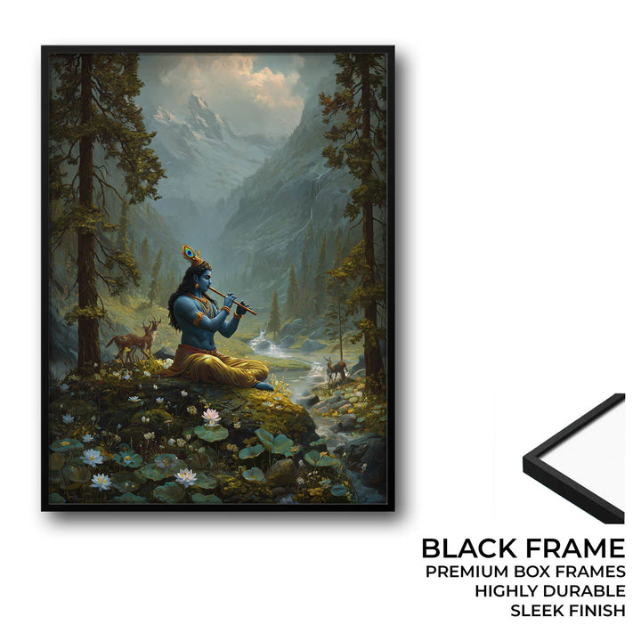 Krishna in the Valley Painting – Divine Flute