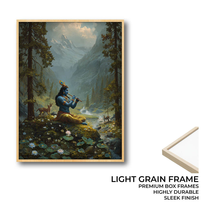 Krishna in the Valley Painting – Divine Flute