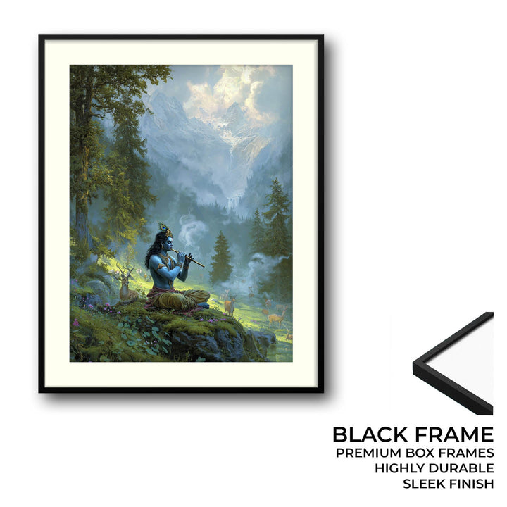 Krishn in the Valley Painting – Divine Flute