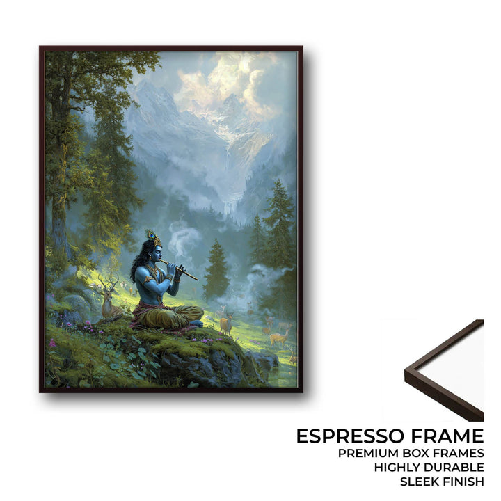 Krishn in the Valley Painting – Divine Flute